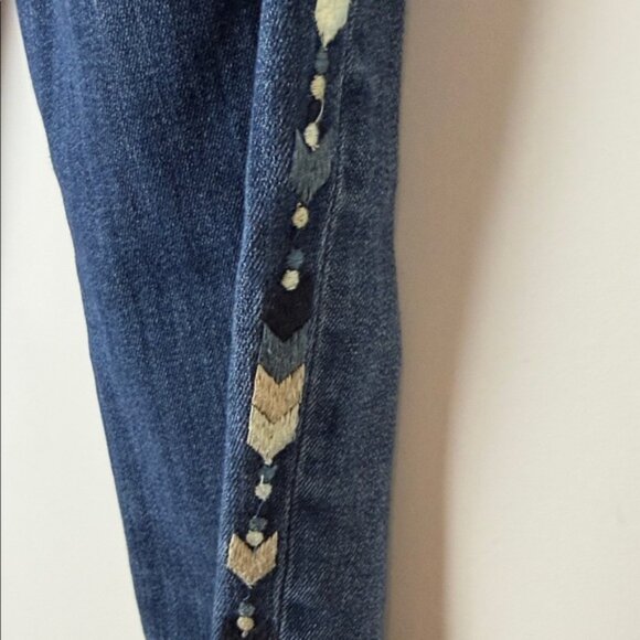 Anthropologie Driftwood Jackie embroidered high-rise skinny jeans Size 28 - Picture 5 of 9